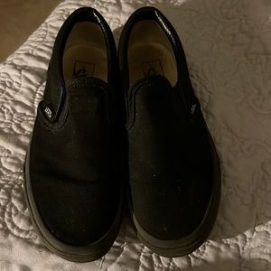 Boys all black slip on vans size 2.5